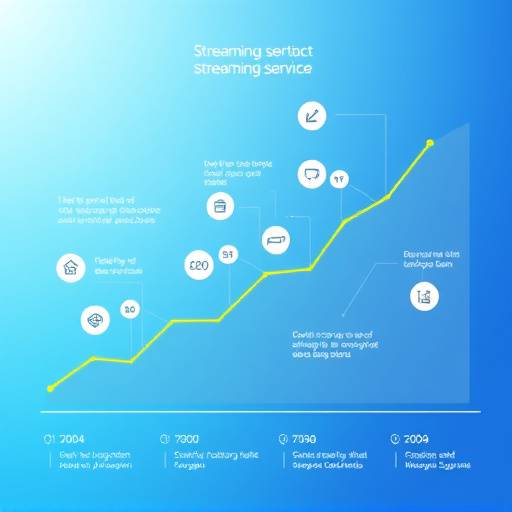 Imagem de um gr&radic;&deg;fico mostrando o aumento de assinaturas de streaming
